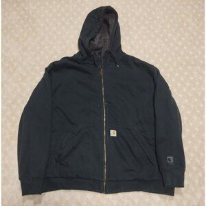 Carhartt Hoodie Men's 3XL Black Rain Defender Sherpa Lined Full Zip Heavyweight